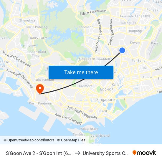 S'Goon Ave 2 - S'Goon Int (66009) to University Sports Centre map