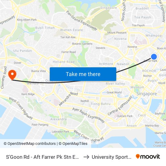 S'Goon Rd - Aft Farrer Pk Stn Exit G (07211) to University Sports Centre map