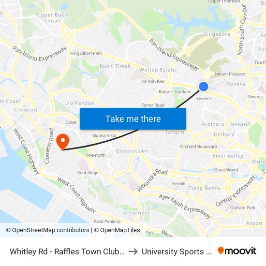 Whitley Rd - Raffles Town Club (40231) to University Sports Centre map