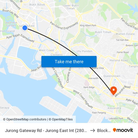 Jurong Gateway Rd - Jurong East Int (28009) to Block 1 map