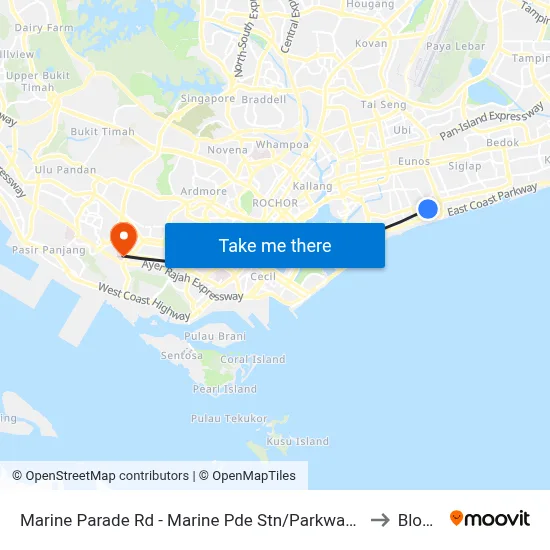 Marine Parade Rd - Marine Pde Stn/Parkway Pde (92049) to Block 1 map