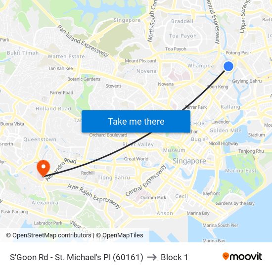 S'Goon Rd - St. Michael's Pl (60161) to Block 1 map