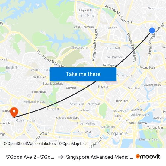 S'Goon Ave 2 - S'Goon Int (66009) to Singapore Advanced Medicine Proton Therapy map