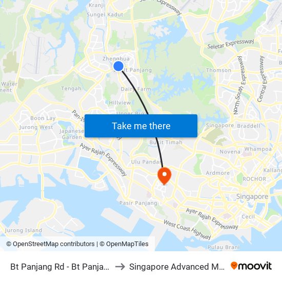 Bt Panjang Rd - Bt Panjang Stn/Blk 604 (44251) to Singapore Advanced Medicine Proton Therapy map