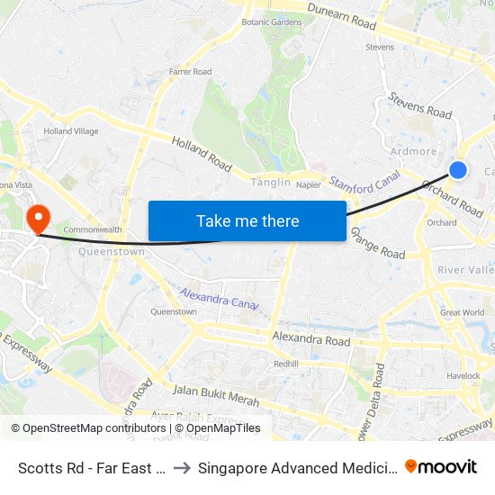 Scotts Rd - Far East Plaza (09219) to Singapore Advanced Medicine Proton Therapy map