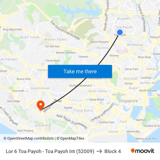 Lor 6 Toa Payoh - Toa Payoh Int (52009) to Block 4 map