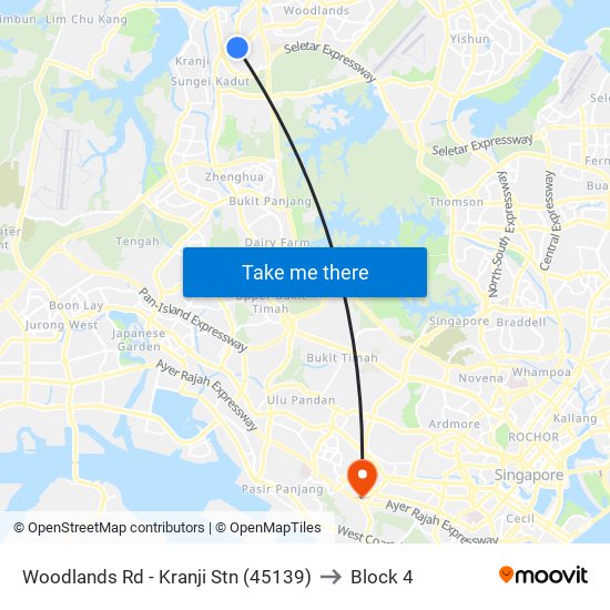 Woodlands Rd - Kranji Stn (45139) to Block 4 map