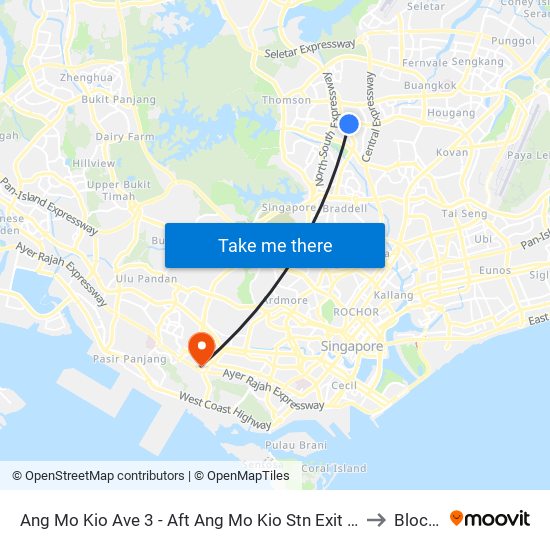 Ang Mo Kio Ave 3 - Aft Ang Mo Kio Stn Exit A (54261) to Block 4 map