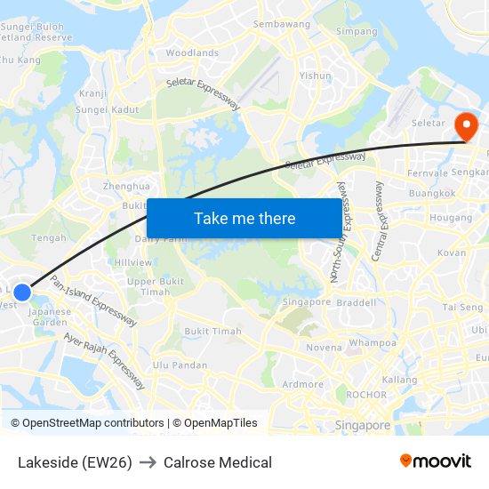 Lakeside (EW26) to Calrose Medical map