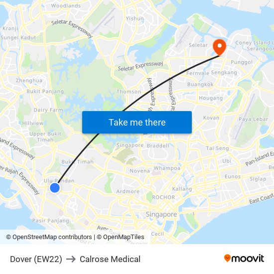 Dover (EW22) to Calrose Medical map