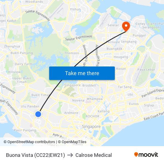 Buona Vista (CC22|EW21) to Calrose Medical map