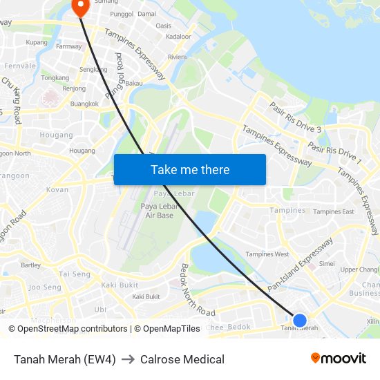 Tanah Merah (EW4) to Calrose Medical map