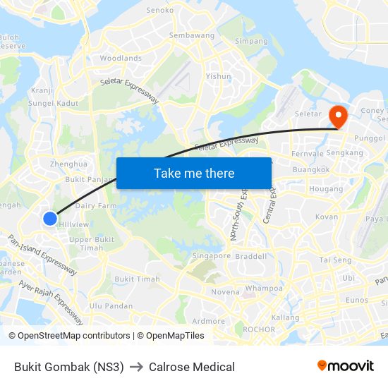 Bukit Gombak (NS3) to Calrose Medical map