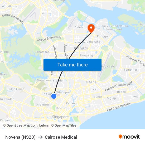 Novena (NS20) to Calrose Medical map