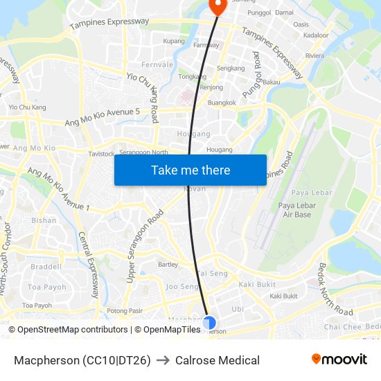 Macpherson (CC10|DT26) to Calrose Medical map