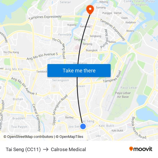 Tai Seng (CC11) to Calrose Medical map