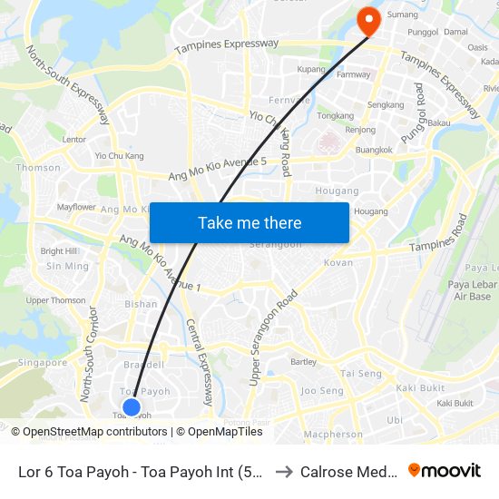 Lor 6 Toa Payoh - Toa Payoh Int (52009) to Calrose Medical map