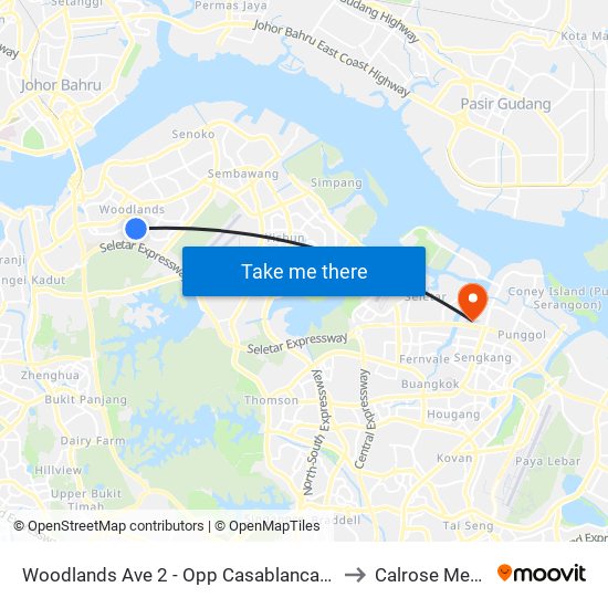 Woodlands Ave 2 - Opp Casablanca (46221) to Calrose Medical map