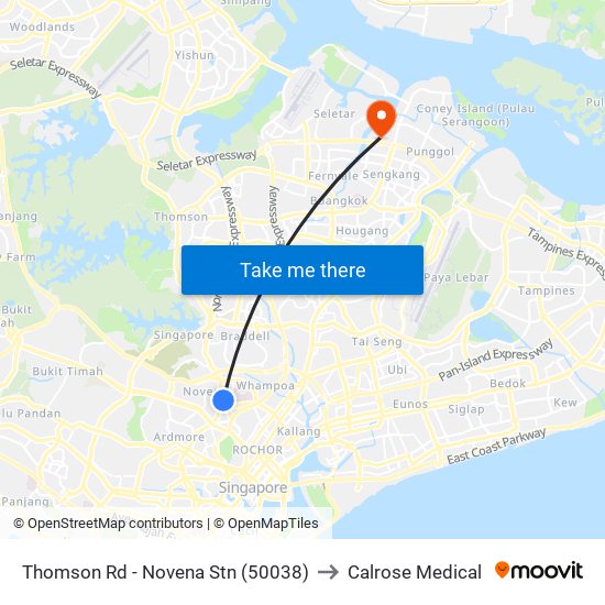 Thomson Rd - Novena Stn (50038) to Calrose Medical map