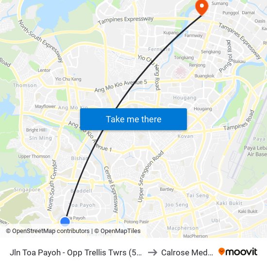 Jln Toa Payoh - Opp Trellis Twrs (52079) to Calrose Medical map