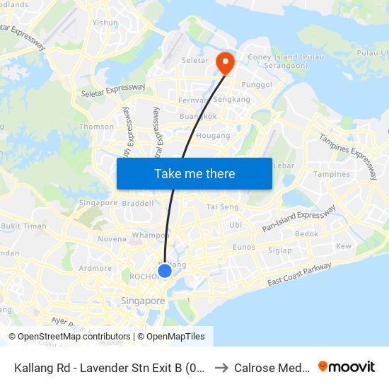 Kallang Rd - Lavender Stn Exit B (01311) to Calrose Medical map