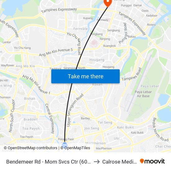 Bendemeer Rd - Mom Svcs Ctr (60179) to Calrose Medical map