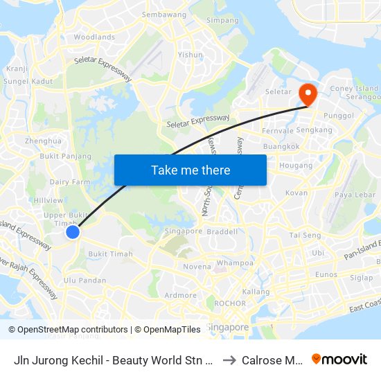 Jln Jurong Kechil - Beauty World Stn Exit C (42151) to Calrose Medical map