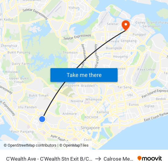 C'Wealth Ave - C'Wealth Stn Exit B/C (11169) to Calrose Medical map