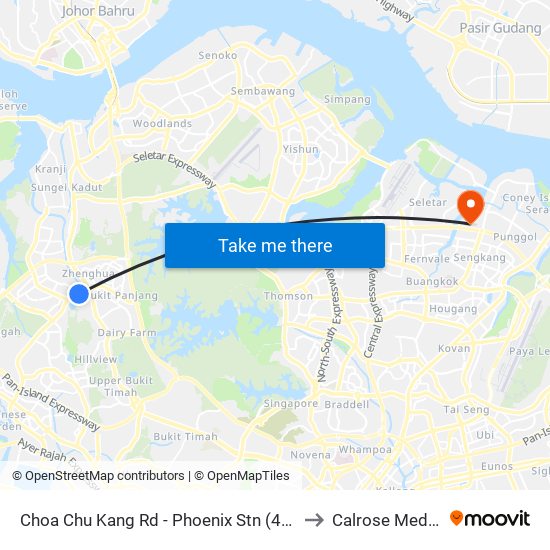 Choa Chu Kang Rd - Phoenix Stn (44141) to Calrose Medical map