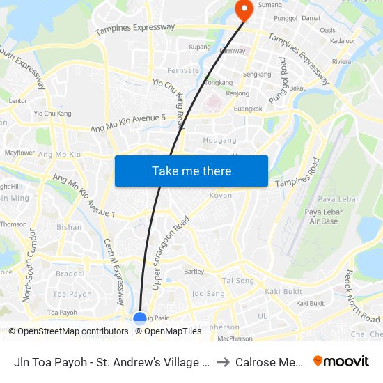 Jln Toa Payoh - St. Andrew's Village (60081) to Calrose Medical map