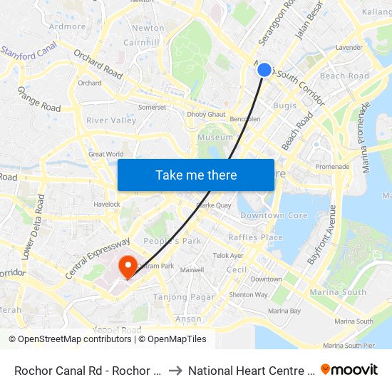 Rochor Canal Rd - Rochor Stn (07531) to National Heart Centre Singapore map