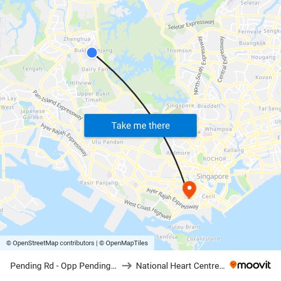 Pending Rd - Opp Pending Stn (44221) to National Heart Centre Singapore map