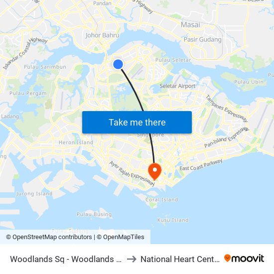 Woodlands Sq - Woodlands Temp Int (47009) to National Heart Centre Singapore map