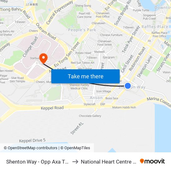 Shenton Way - Opp Axa Twr (03217) to National Heart Centre Singapore map