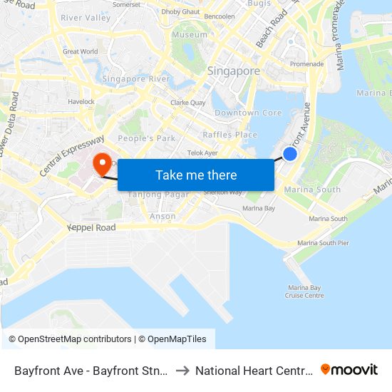 Bayfront Ave - Bayfront Stn Exit A (03519) to National Heart Centre Singapore map