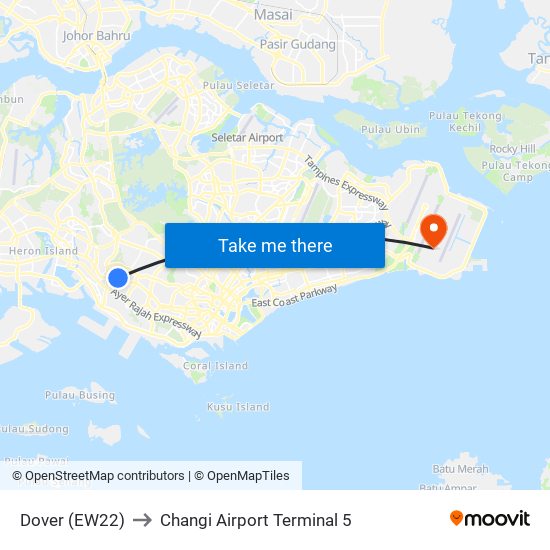 Dover (EW22) to Changi Airport Terminal 5 map