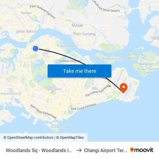 Woodlands Sq - Woodlands Int (46009) to Changi Airport Terminal 5 map