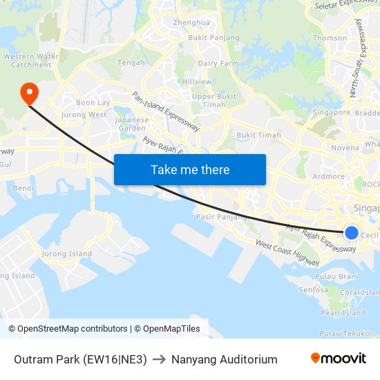 Outram Park (EW16|NE3) to Nanyang Auditorium map