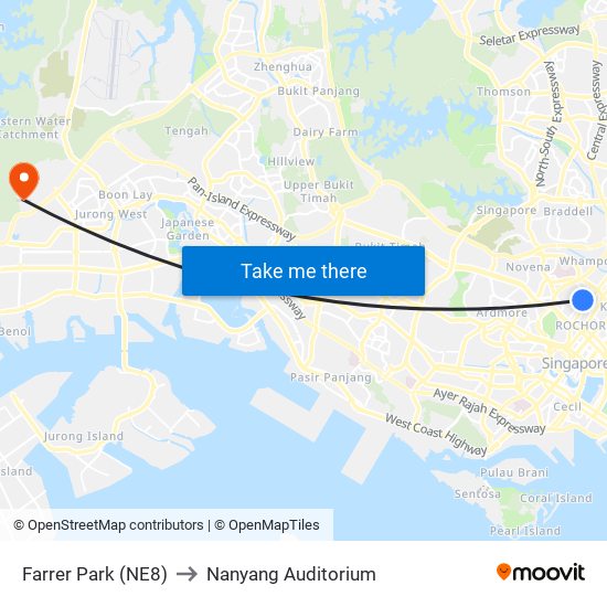 Farrer Park (NE8) to Nanyang Auditorium map