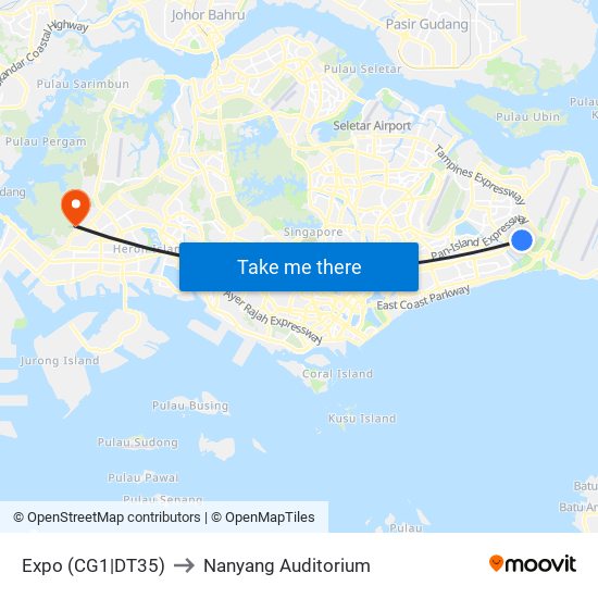 Expo (CG1|DT35) to Nanyang Auditorium map