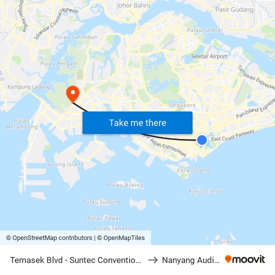 Temasek Blvd - Suntec Convention Ctr (02151) to Nanyang Auditorium map