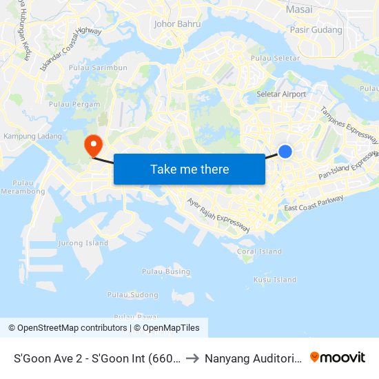 S'Goon Ave 2 - S'Goon Int (66009) to Nanyang Auditorium map