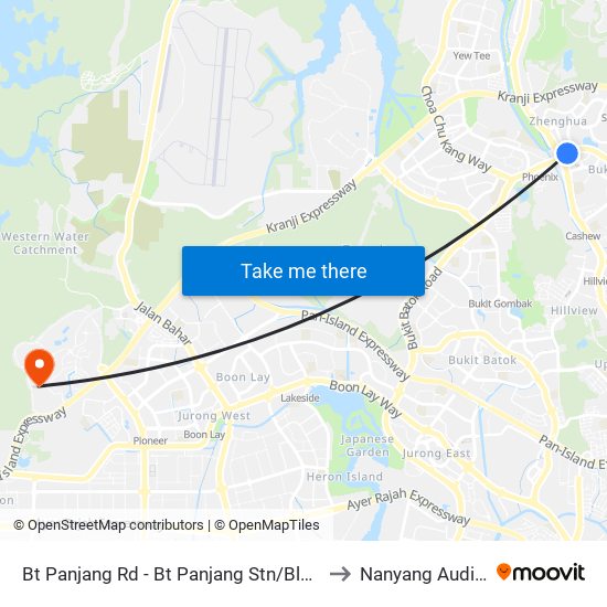 Bt Panjang Rd - Bt Panjang Stn/Blk 604 (44251) to Nanyang Auditorium map