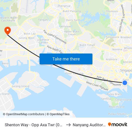 Shenton Way - Opp Axa Twr (03217) to Nanyang Auditorium map