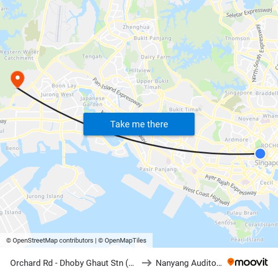 Orchard Rd - Dhoby Ghaut Stn (08057) to Nanyang Auditorium map