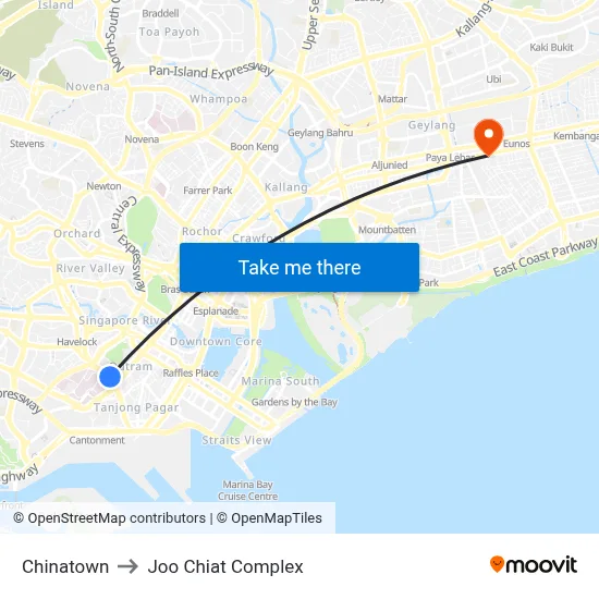 Chinatown to Joo Chiat Complex map