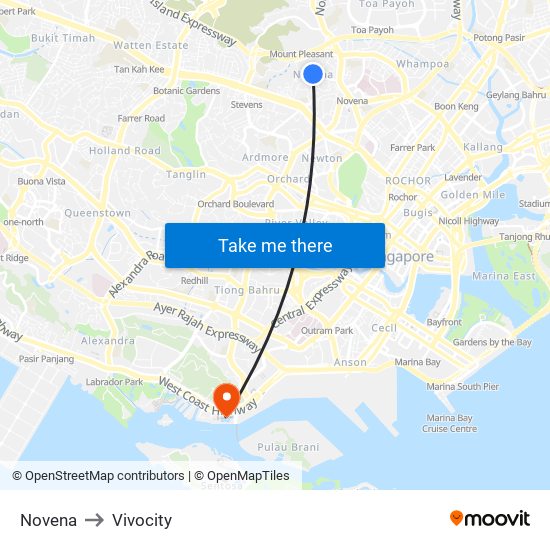 Novena to Vivocity map