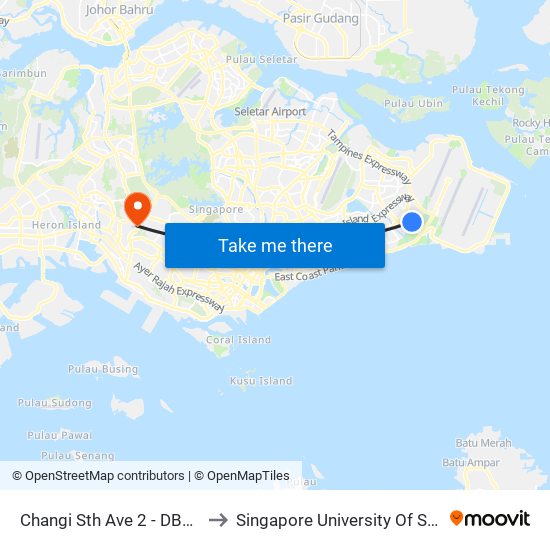 Changi Sth Ave 2 - DBS Asia Hub (96321) to Singapore University Of Social Sciences (Suss) map