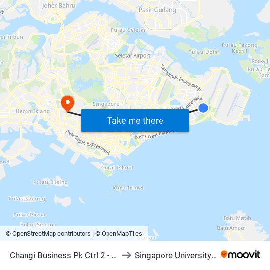 Changi Business Pk Ctrl 2 - Standard Chartered Bank (96371) to Singapore University Of Social Sciences (Suss) map