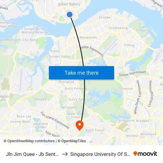 Jln Jim Quee - Jb Sentral Bus Ter (47711) to Singapore University Of Social Sciences (Suss) map